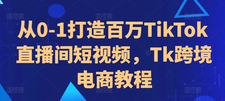 从0-1打造百万TikTok直播间短视频，Tk跨境电商教程-轻松搞定副业 - 高效赚钱方法和建议