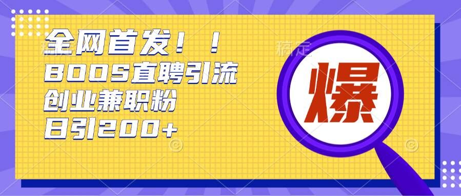 通过Boss直聘，每天轻松钓到200+多条创业大鱼的秘籍【揭秘】-轻松搞定副业 - 高效赚钱方法和建议