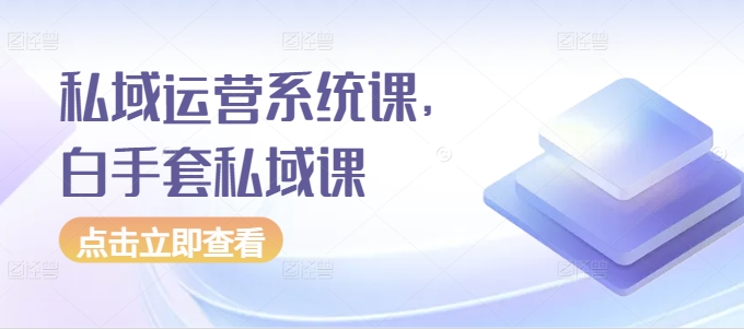 私域运营系统课，白手套私域课-轻松搞定副业 - 高效赚钱方法和建议