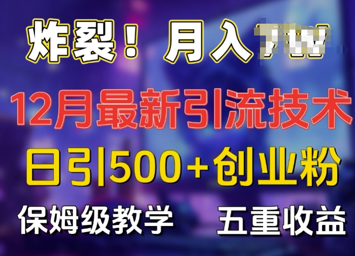 炸裂!揭秘12月最新日引流500+精准创业粉，多重收益保姆级教学-轻松搞定副业 - 高效赚钱方法和建议