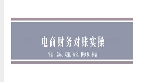 电商财务对账实操-京东天猫淘宝拼多多抖音电商财务对账-轻松搞定副业 - 高效赚钱方法和建议