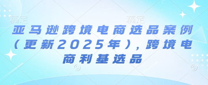 亚马逊跨境电商选品案例(更新2025年)，跨境电商利基选品-轻松搞定副业 - 高效赚钱方法和建议