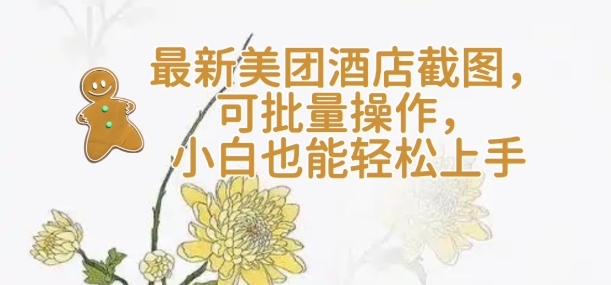 【轻云】最新美团酒店截图，可批量操作，小白也能轻松上手-轻松搞定副业 - 高效赚钱方法和建议