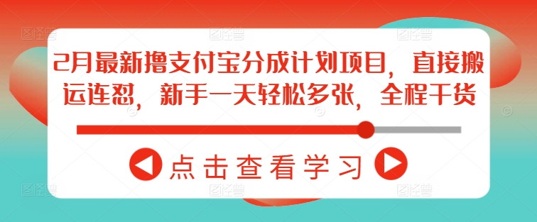 2月最新撸支付宝分成计划项目，直接搬运连怼，新手一天轻松多张，全程干货-轻松搞定副业 - 高效赚钱方法和建议
