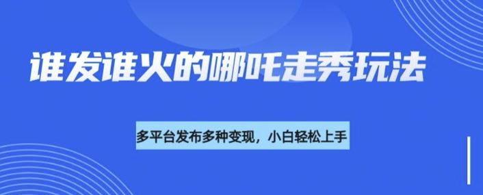 利用deepseek制作谁发谁火的哪吒2人物走秀视频，多平台发布多种变现-轻松搞定副业 - 高效赚钱方法和建议