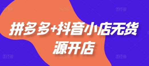 拼多多+抖音小店无货源开店，包括：选品、运营、基础、付费推广、爆款案例等(更新25年2月)-轻松搞定副业 - 高效赚钱方法和建议