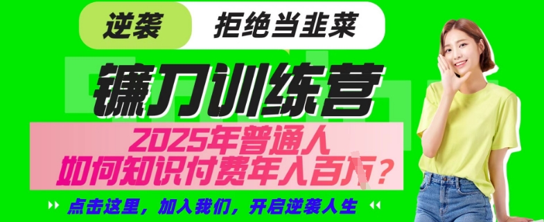 【网创项目终点站-镰刀训练营超级IP合伙人】25年普通人如何通过“知识付费”年入百个-仅此一版【揭秘】-轻松搞定副业 - 高效赚钱方法和建议
