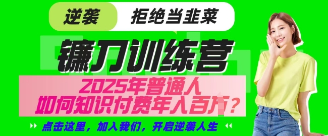 【网创项目终点站-镰刀训练营超级IP合伙人】25年普通人如何通过知识付费实现逆袭【揭秘】-轻松搞定副业 - 高效赚钱方法和建议