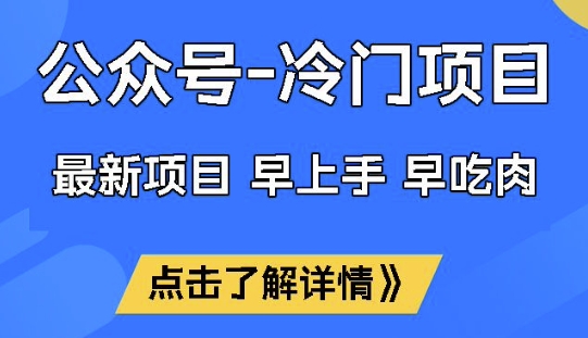 公众号冷门赛道，早上手早吃肉，单月轻松稳定变现1W【揭秘】-轻松搞定副业 - 高效赚钱方法和建议