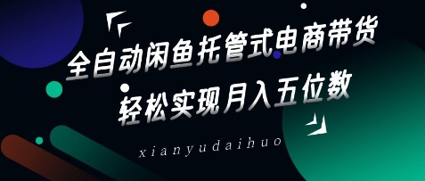 全自动闲鱼托管式电商带货，轻松实现月入五位数【揭秘】-轻松搞定副业 - 高效赚钱方法和建议