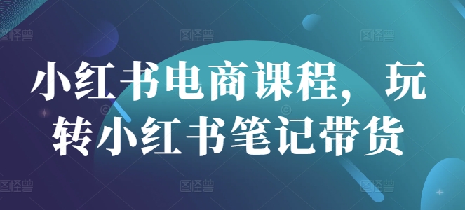 小红书电商课程，玩转小红书笔记带货-轻松搞定副业 - 高效赚钱方法和建议
