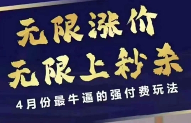 4月12号拼多多线上课，无限涨价，无限上秒杀，4月份最牛逼的强付费玩法-轻松搞定副业 - 高效赚钱方法和建议