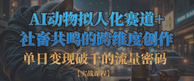 单日变现破千的流量密码，AI动物拟人化赛道+社畜共鸣的跨维度创作-轻松搞定副业 - 高效赚钱方法和建议