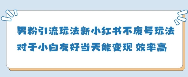 男粉引流玩法(新)，玩法友好做的好当天就能变现-轻松搞定副业 - 高效赚钱方法和建议