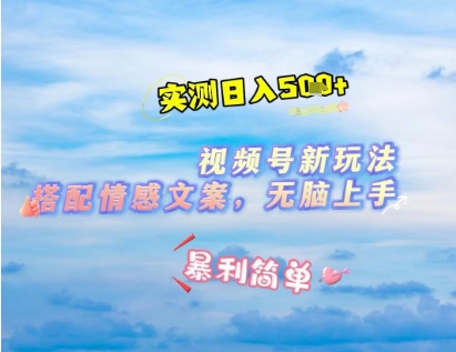 微信视频号最新玩法，表情包搭配情感文案，2分钟一条原创作品，简单好上手，轻松日入几张-轻松搞定副业 - 高效赚钱方法和建议