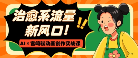 治愈系流量新风口，AI+宫崎骏动画创作实战课，从0到1打造爆款视频-轻松搞定副业 - 高效赚钱方法和建议