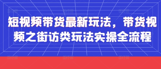 短视频带货最新玩法，带货视频之街访类玩法实操全流程-轻松搞定副业 - 高效赚钱方法和建议